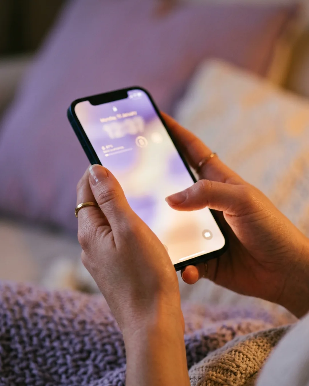 Moodly app interface close-up on a phone